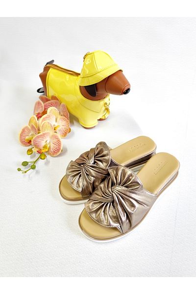 Of&Off Women's Genuine Leather Daily Slippers