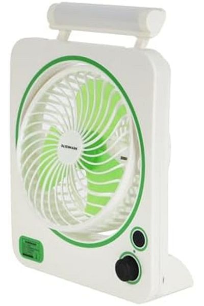 Olsenmark 6” Rechargeable Mini Fan with LED Light – 2 Speeds, Long Battery Life