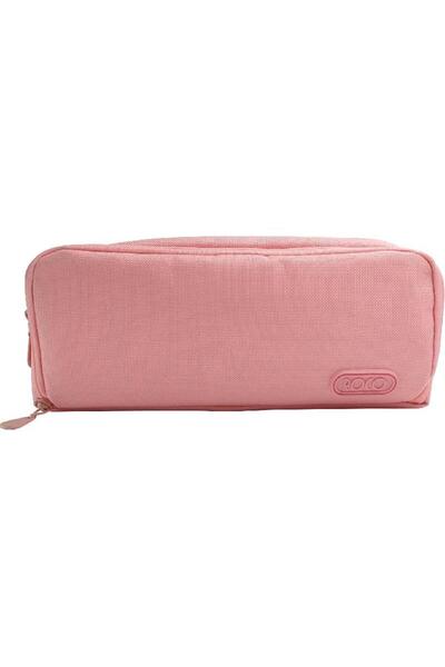 Roco Soft Pencil Case with Dual Mesh Pocket – 3-Compartment Peach Organizer f...