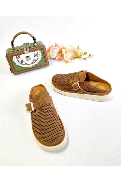 Of&Off Women's Genuine Suede Leather Slippers