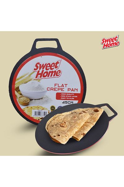 Sweet Home Nonstick Flat Crepe Pan 45cm, Durable Aluminum Griddle for Perfect Pancakes, Dosas, and Tortillas