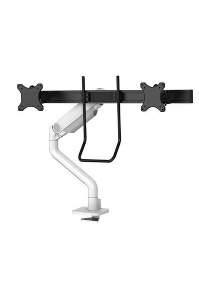 NEOMOUNTS Neomounts DS75S-950WH2 2-Monitor Mount, 17"-27", 16 kg, VESA 75x75, 100x100 (White/Black)