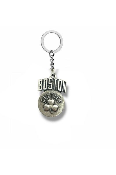 Herşey Nota Boston Celtics Logo Keychain – Nba Themed Silver Color Fan Accessory