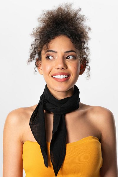 Eliş Şile Bezi Muslin Scarf Black Syh
