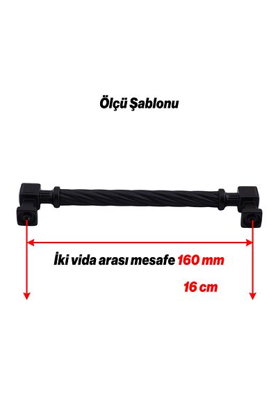 Badem10 Burma Mâner metalic negru mat 160 mm 16 cm Sertar de mobilier Dulap de bucătărie Dulap Mânere moderne de acoperire