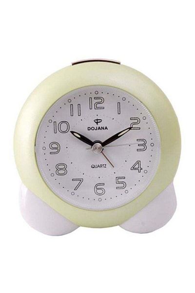 dojana Round Analog Alarm Clock Yellow/White