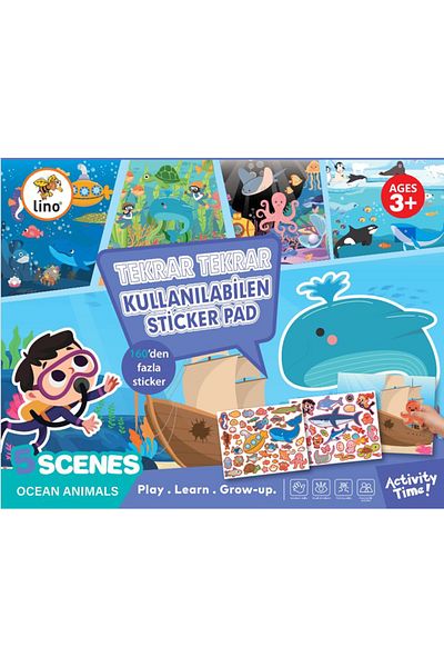 Lino Sticker Pad Ocean Creatures That Can Repeatedly Use Linos