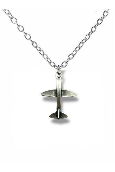 Herşey Nota Minimal Airplane Figured Necklace – Silver Color Elegant Aviation Themed Unisex Jewelry