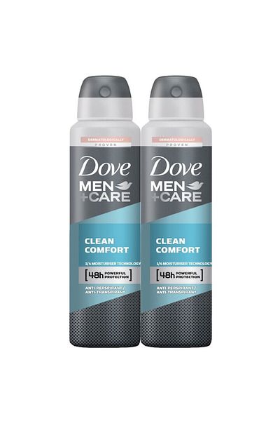 Dove Deodorant spray Men+Care Clean Comfort, 2 x 150 ml