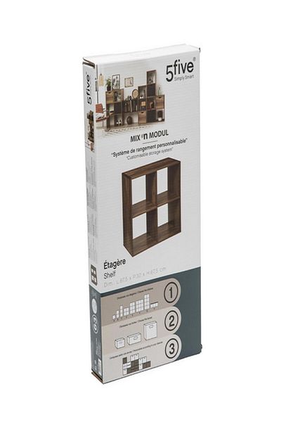 Five Simply Smart 4-Compartment Mix N Modul Wooden Storage Shelf