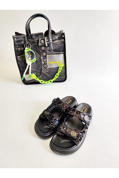 Of&Off Women's Imported Pul Detail Slippers