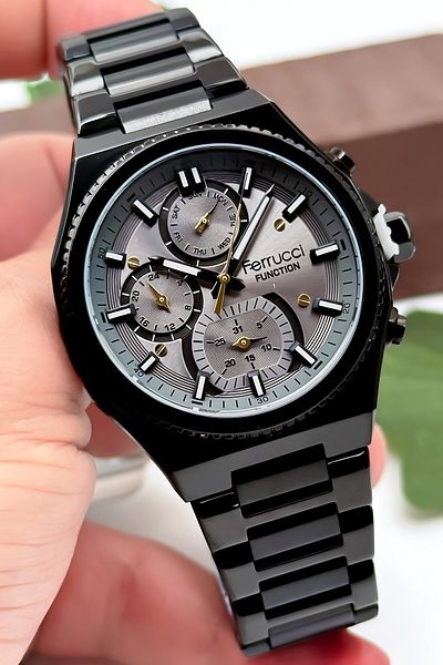 Ferrucci Function Men's Wrist Watch, Steel Band & Special Design, 3Atm Water Resistant Black Sdfer165