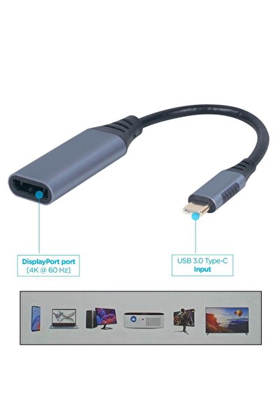 Gembird Video adapter Gembird A-USB3C-DPF-01, Displayport to USB-C, 0.15m (Black)