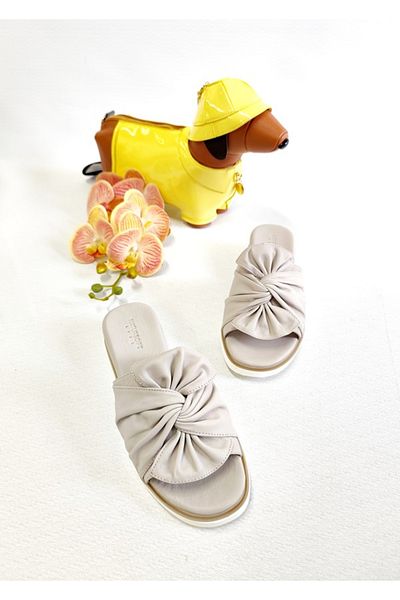 Of&Off Women's Genuine Leather Daily Slippers