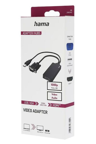 Hama Adapter VGA + USB - HDMI HAMA 200342 (Black)