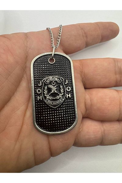 Herşey Nota Gendarmerie Special Operations Logo Imprint Necklace Silver Color Zamak Unisex Military Jewelry