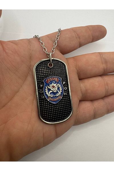 Herşey Nota Poh Written Imprint Necklace – Zamak Unisex Military Style Jewelry