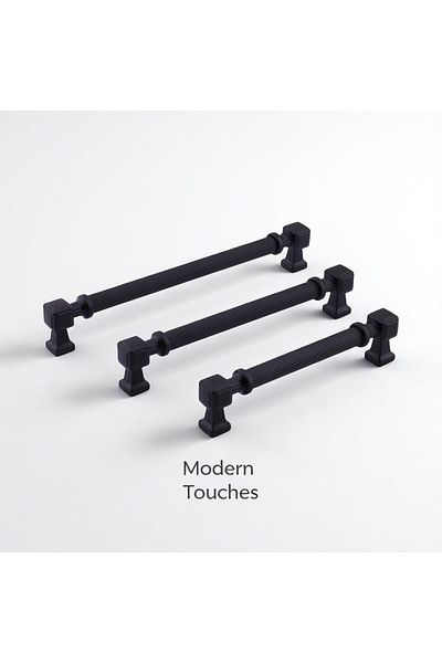 Badem10 Mâner din metal negru mat cu model 160 mm Sertar de mobilier Dulap de bucătărie Dulap Mânere moderne de acoperire