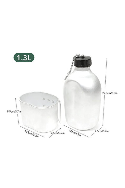 Badem10 Aluminum Camping Flask with Case Sturdy Durable Water Bottle Metal Water Flask with Carrying Container