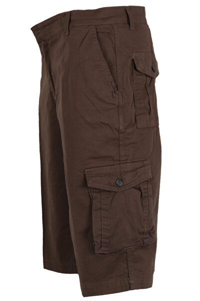 Modarar Men's Linen Capri Cargo Pocket Bermuda Regular Rar01354