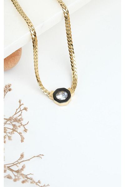 Jack Ferrero Gold Steel Women's Necklace (316L Steel)