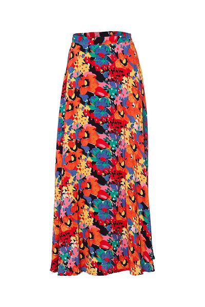 Eight Fashion Fusta lungă multicoloră din viscoză cu imprimeu floral pentru femei
