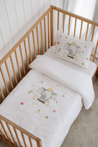 Messido %100 Pamuk Saten Kişiye Özel İsimli Park Yatak Nevresim Takımı 70x120 cm