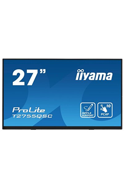 IIYAMA Monitor tactil LED IPS de 27", QHD, HDMI, DisplayPort, negru
