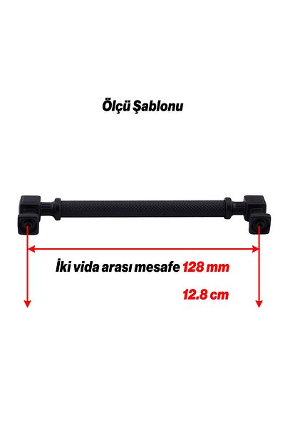 Badem10 Mâner din metal negru mat cu model 128 mm Sertar de mobilier Dulap de bucătărie Dulap Mânere moderne de acoperire