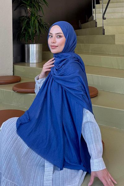 lamelif Șal organic premium Indigo