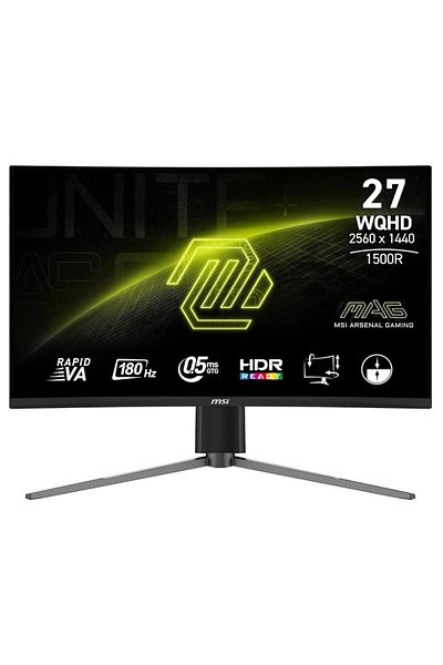 MSI Monitor de gaming curbat MAG 27CQ6PF de 27", WQHD, 180Hz, 0.5ms, HDMI/DP, negru
