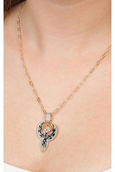 Jack Ferrero Gold Steel Women's Necklace (316L Steel)