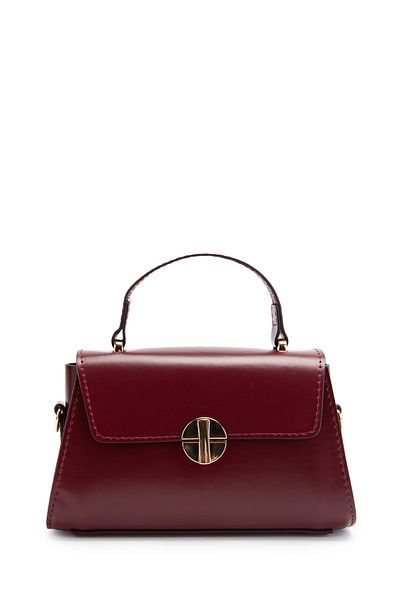 minebag Long Strap Faux Leather Women's Crossbody Bag Lenora Claret Red