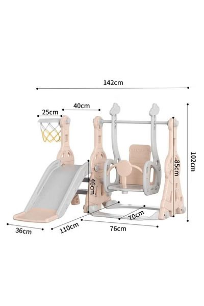 FULLJOY Children's slide with swing and basketball 140*122*98 cm FJY-09