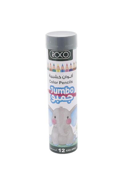 Roco Jumbo Color Pencil Set – 12 Assorted Colors for Easy Grip and Bold Coloring
