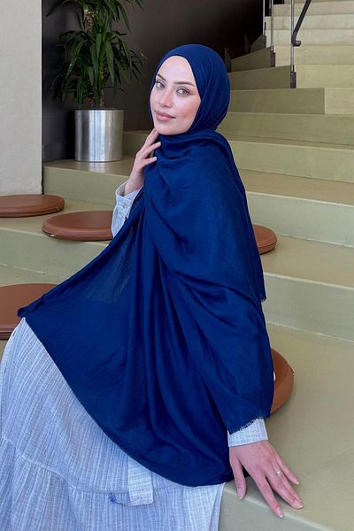 lamelif Βιολογικό Premium Shawl Midnight Blue