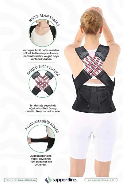 Supportline Dik Duruş Korsesi Posturex Kamburluk Önleyici Unisex Standart Beden