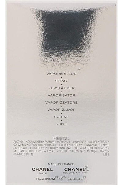 Chanel Platinum Egoiste Pour Homme 100ml Eau De Toilette