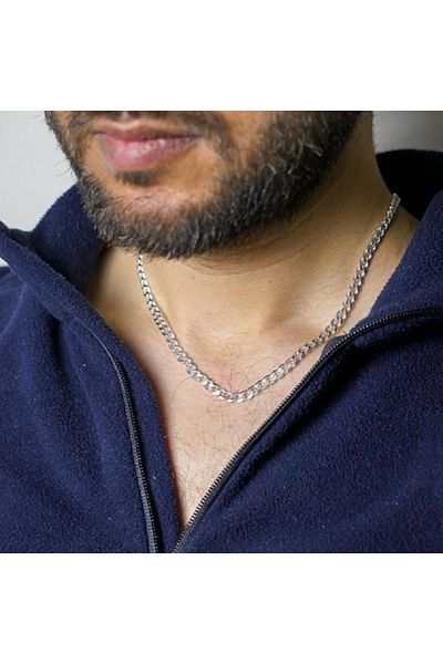 Satürn Silver Kuyumculuk Steel Crush Chain Men's Necklace and Bracelet Set Tarnish-Free Steel Necklace Steel Chain Necklace