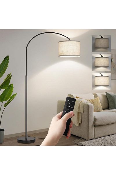 Lumely Arc Floor Lamps,Adjustable Angle Lamp Head,with Remote Control,12W 3 Level Adjustable Lighting