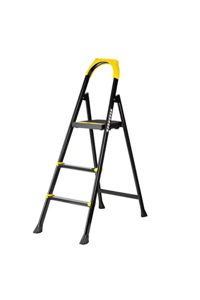 OEM Scară metalică cu 3 trepte antiderapante, YLOTECH®, negru/galben, 40 x 70...