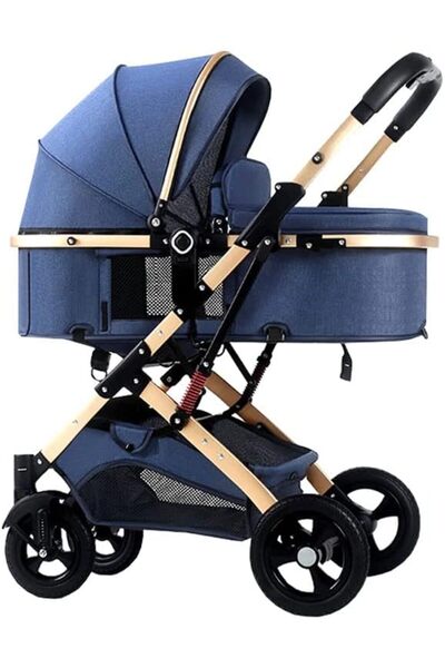 Generic عربة أطفال خفيفة الوزن مع مظلة ممتدة للجلوس والاستلقاء، خفيفة الوزن قابلة للطي، امتصاص الصدمات في اتجاهين