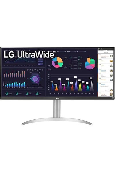 LG 34" IPS LED Monitor 34WQ650-W, 2560x1080, HDMI, DisplayPort, White/Silver, Built-in Speakers