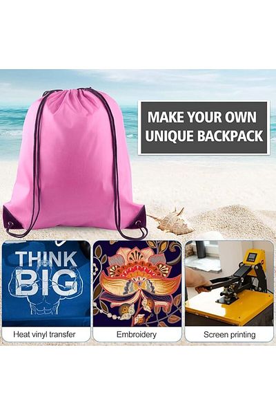 fulina Polyester drawstring backpack 2 pack, 34*43cm, great size to carry books, clothing, umbrella
