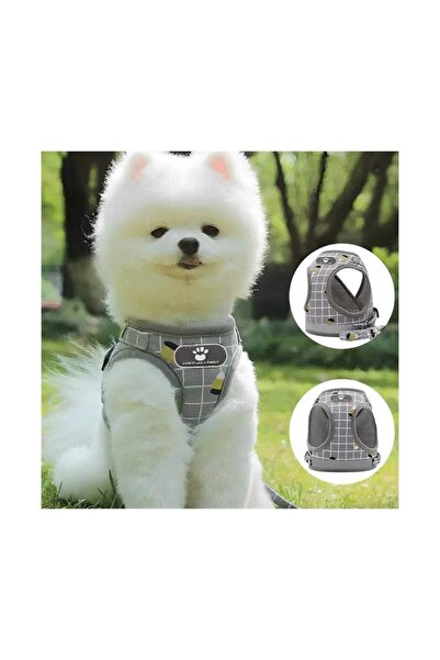 SIKS Harness and Leash Set for Dogs and Cats, Padded Vest, Soft and Comfortable, Size L, Gray