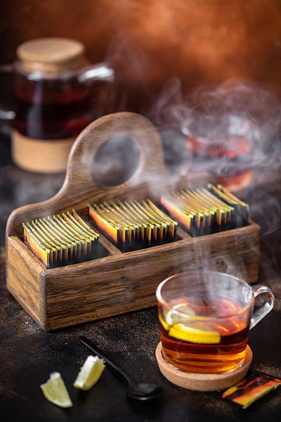 Esci Design Wooden Tea Bag Stand - Tea Bag Box - Multi-Purpose Organizer - Storage Box - Makeup Organizer