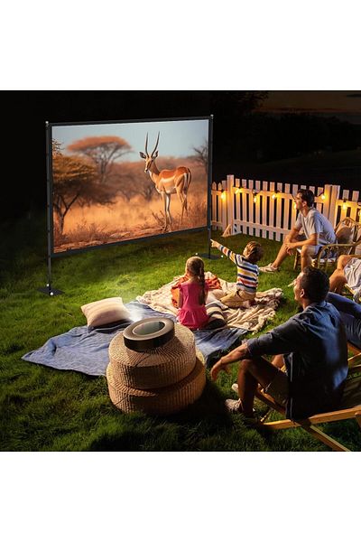 FlashHawk Portable Projector Screen and Stand - 120in 16:9 4K HD Projectior Screen with Carry Bag for Outdoor