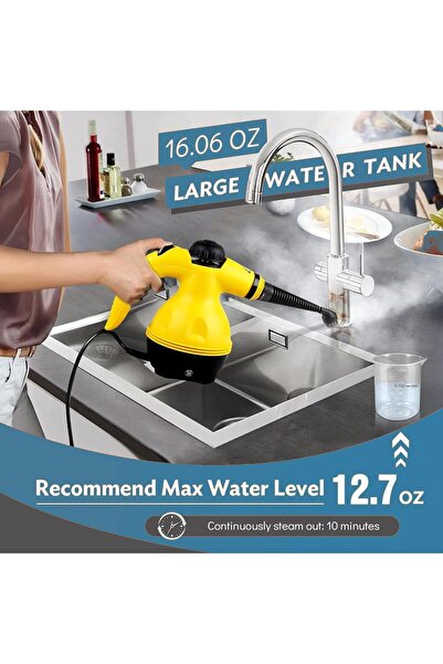 Primo Plus Portable Handheld Steam Cleaner 1000 W Multifunctional High Temperature With 9 Pieces Accessories