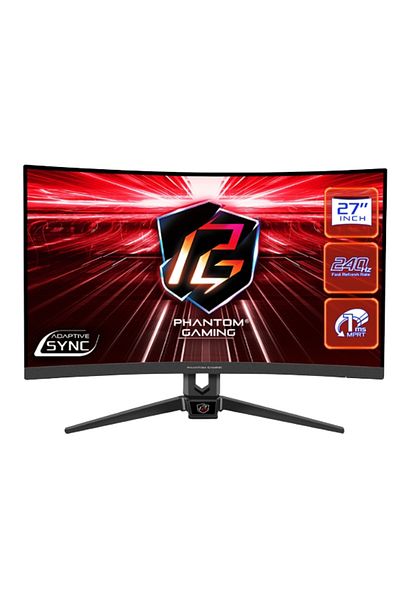 ASROCK Monitor de gaming curbat de 27", Full HD, 240Hz, 1ms, FreeSync, HDMI/DP, difuzoare încorporate
