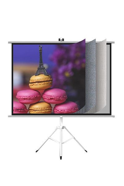 ET-LIFE 84 inch 16:9 Portable Projector Screen, White Fiberglass Material, 2-in-1 Wall Mount & Tripod Stand